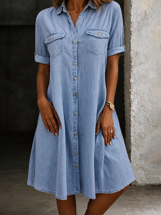 Marta | Vestido midi estilo vaquero casual