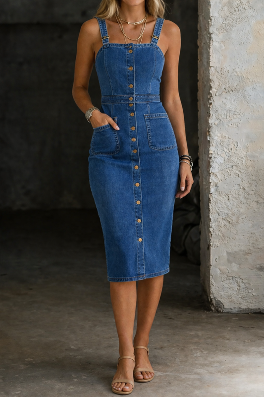 Indara | Vestido vaquero abotonado