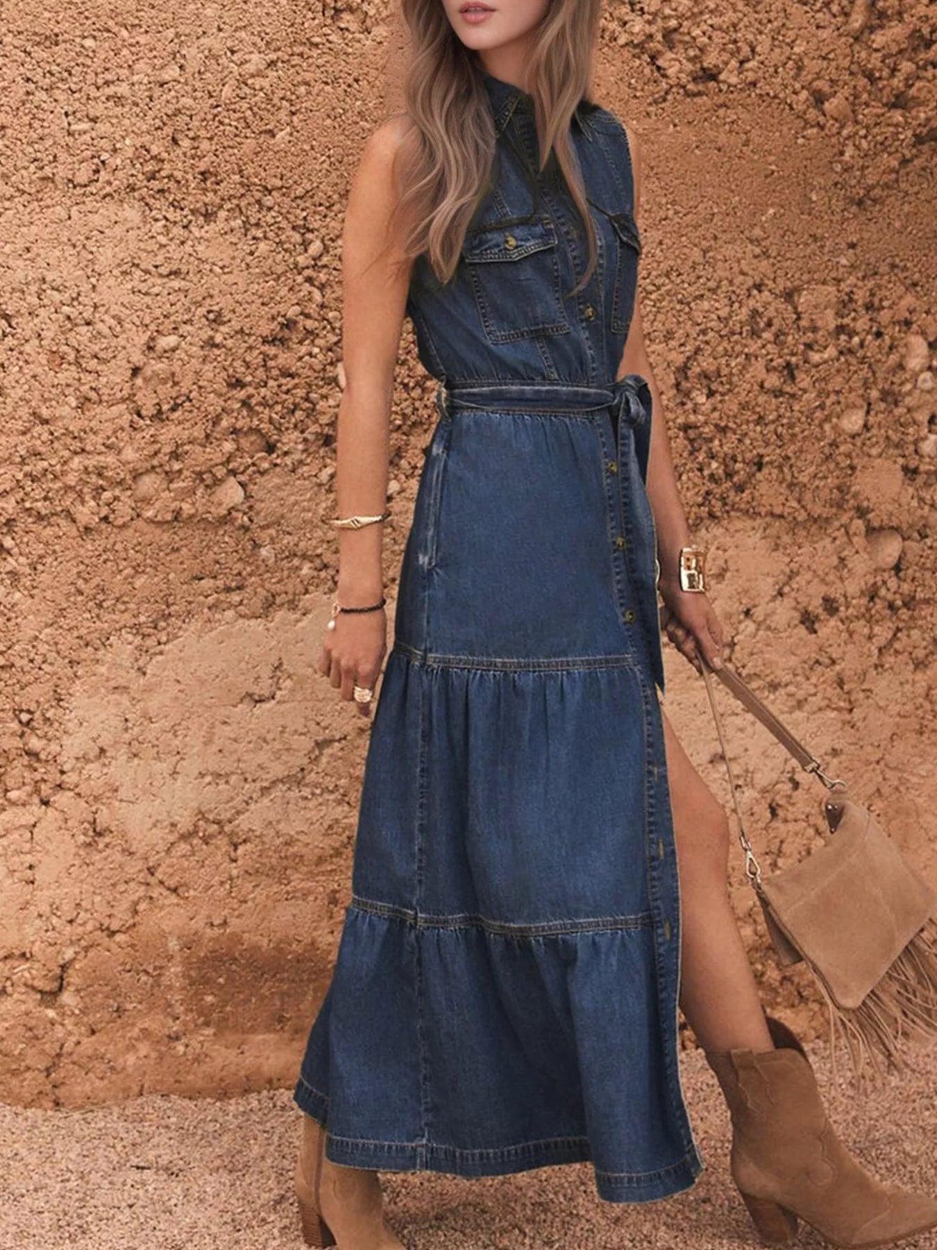 Carla | Vestido Vaquero con Botones al Frente
