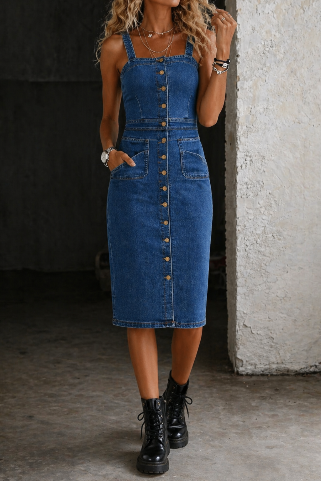 Indara | Vestido vaquero abotonado
