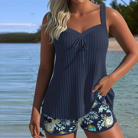 Lana | Tankini a rayas con short de playa de dos piezas