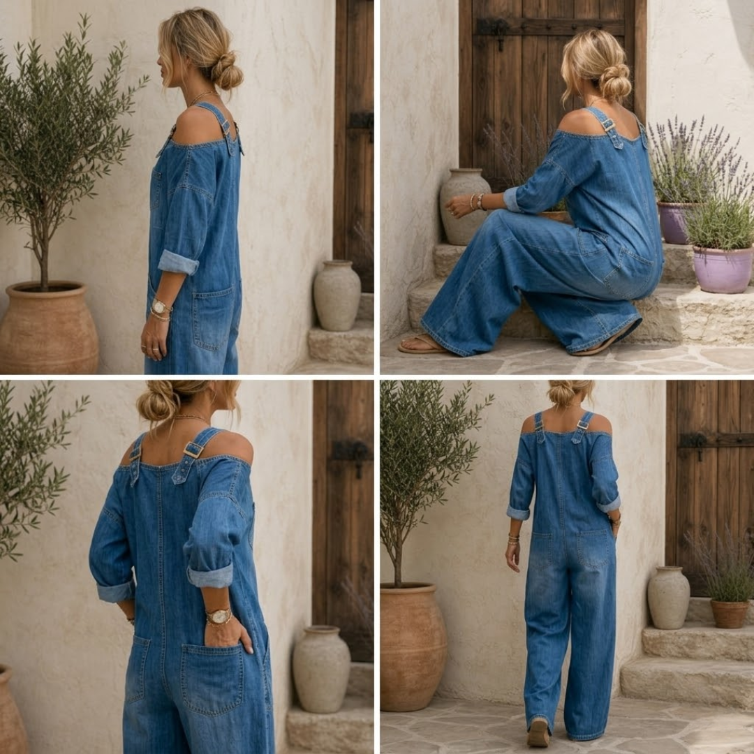 Sofía - Denim vaquero con hombros al aire
