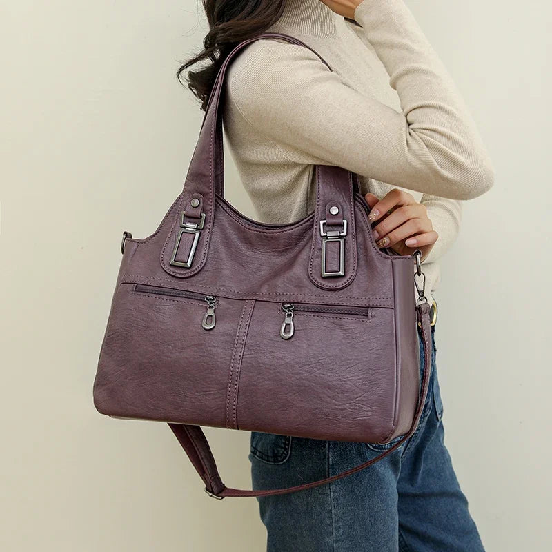 Bolso Satchel "Heritage": Elegancia en Cuero Sintético y Funcionalidad