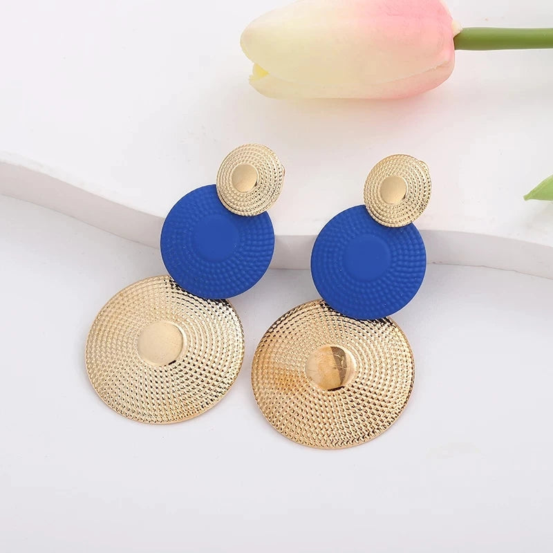 Pendientes Colgantes de Discos Esculturales