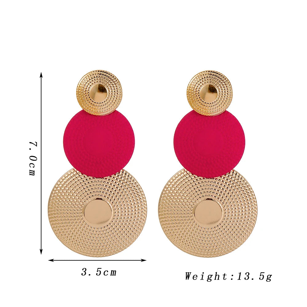 Pendientes Colgantes de Discos Esculturales