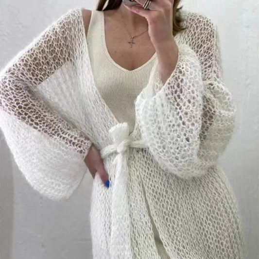 Blusa "Nube de Punto": Kimono Calado de Estilo Boho