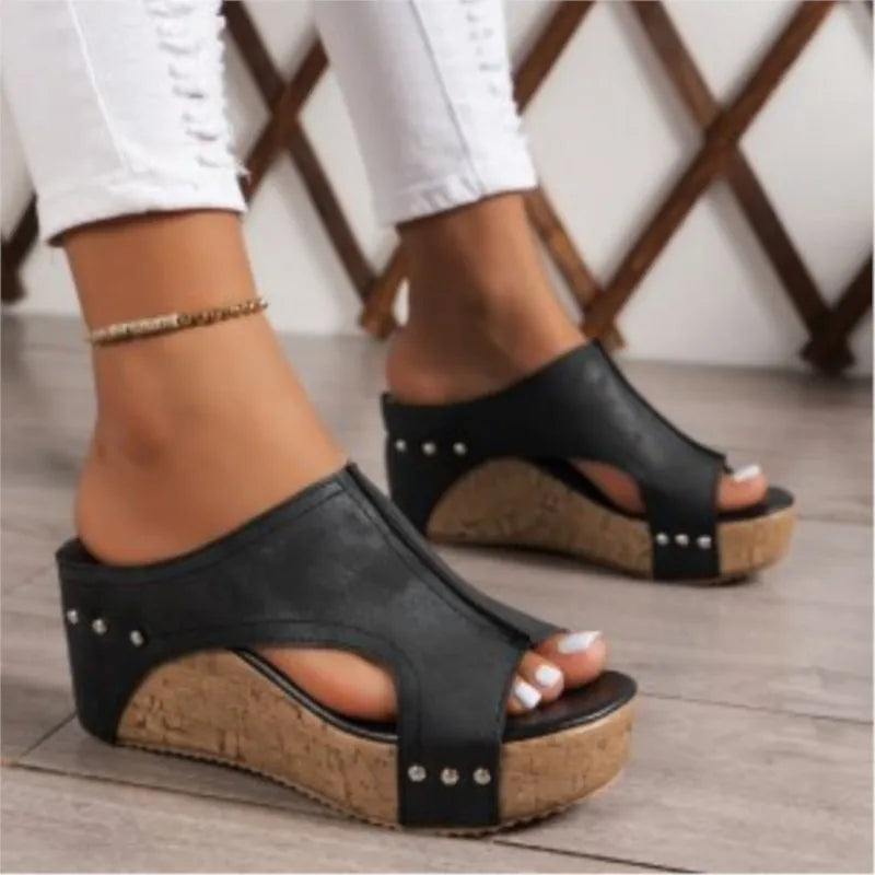 Sandalias de Cuña Ultraligeras "Paseo Chic" con Suela de Corcho