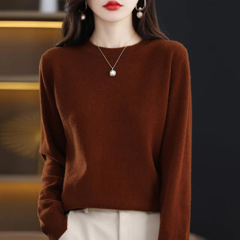 Jersey Básico de Punto Fino y Cuello Redondo