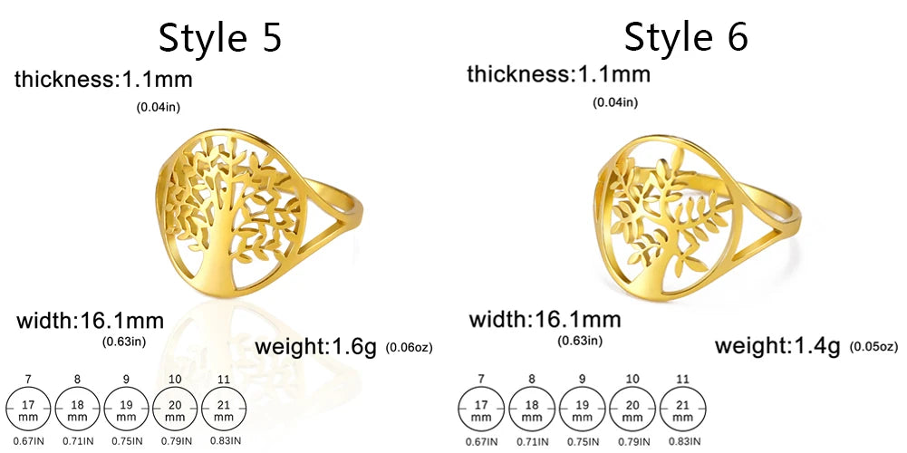Anillo de la suerte del Árbol de la vida