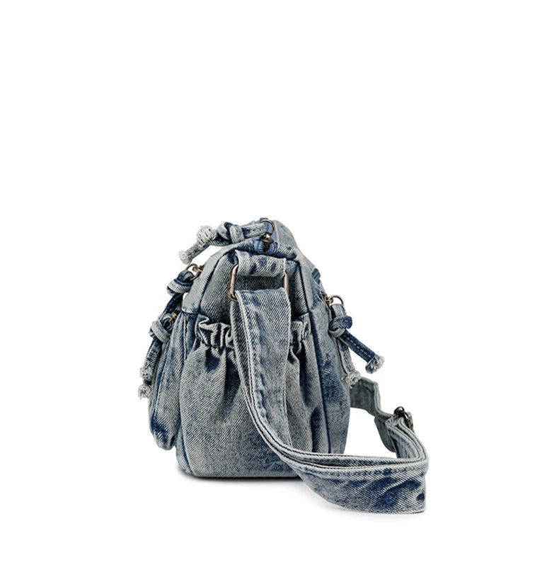 Bolso Bandolera "Vintage Denim": Estilo Urbano y Multi-Compartimento