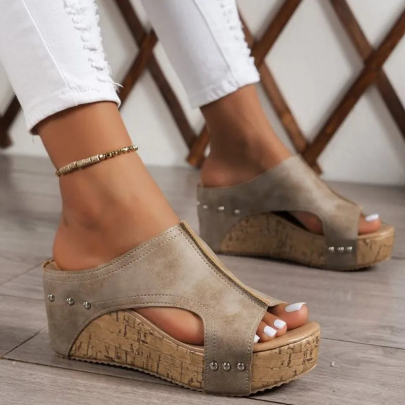 Sandalias de Cuña Ultraligeras "Paseo Chic" con Suela de Corcho