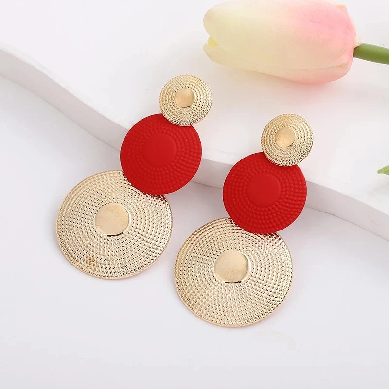 Pendientes Colgantes de Discos Esculturales