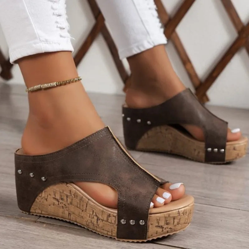 Sandalias de Cuña Ultraligeras "Paseo Chic" con Suela de Corcho