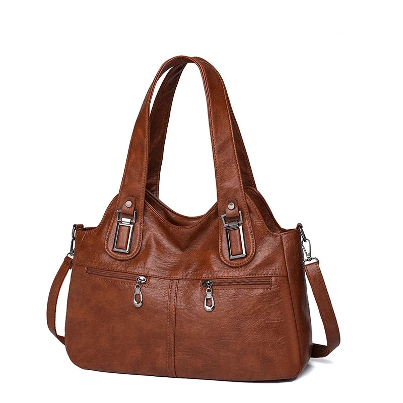Bolso Satchel "Heritage": Elegancia en Cuero Sintético y Funcionalidad