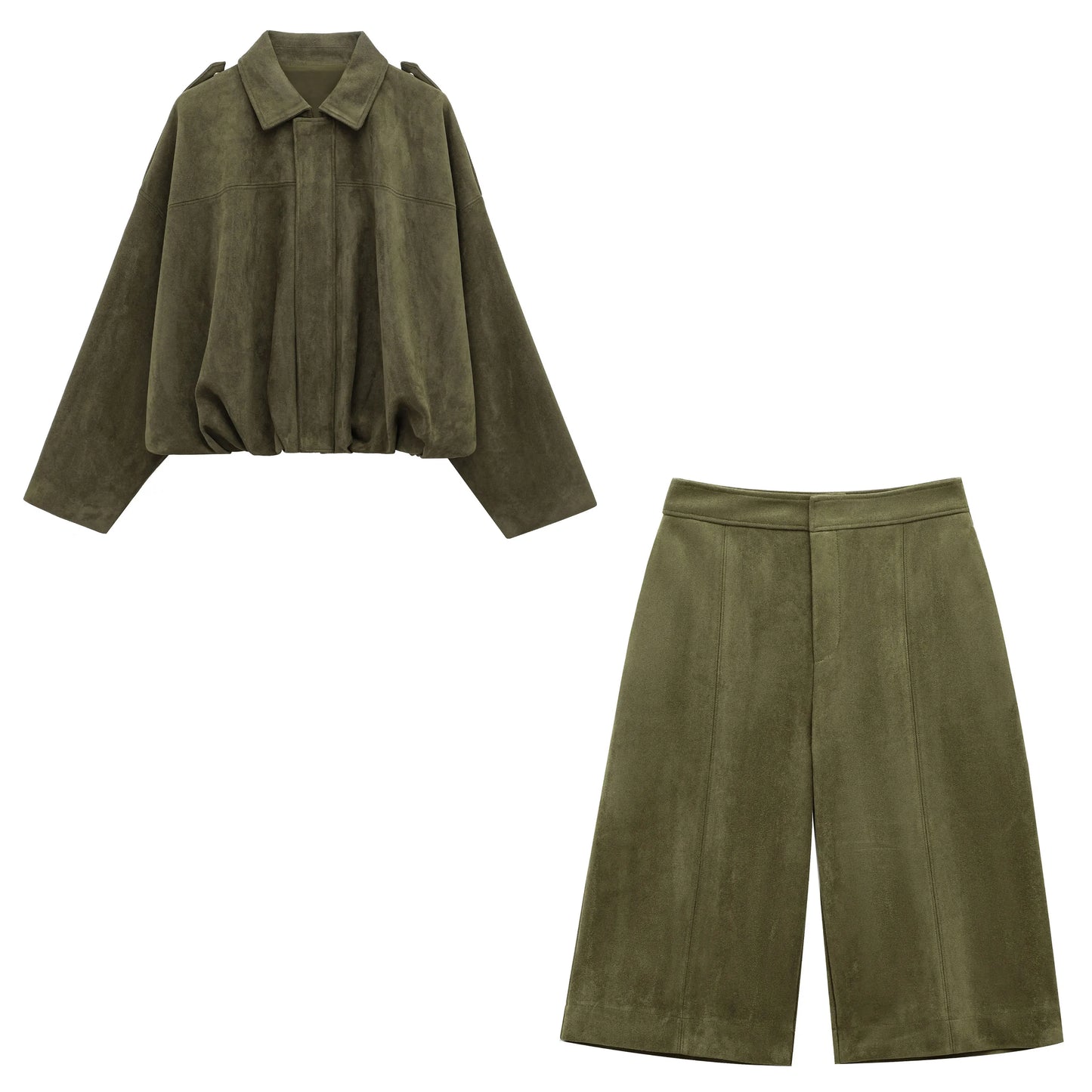 Conjunto "Urban Safari": Set Efecto Ante de Chaqueta y Bermudas