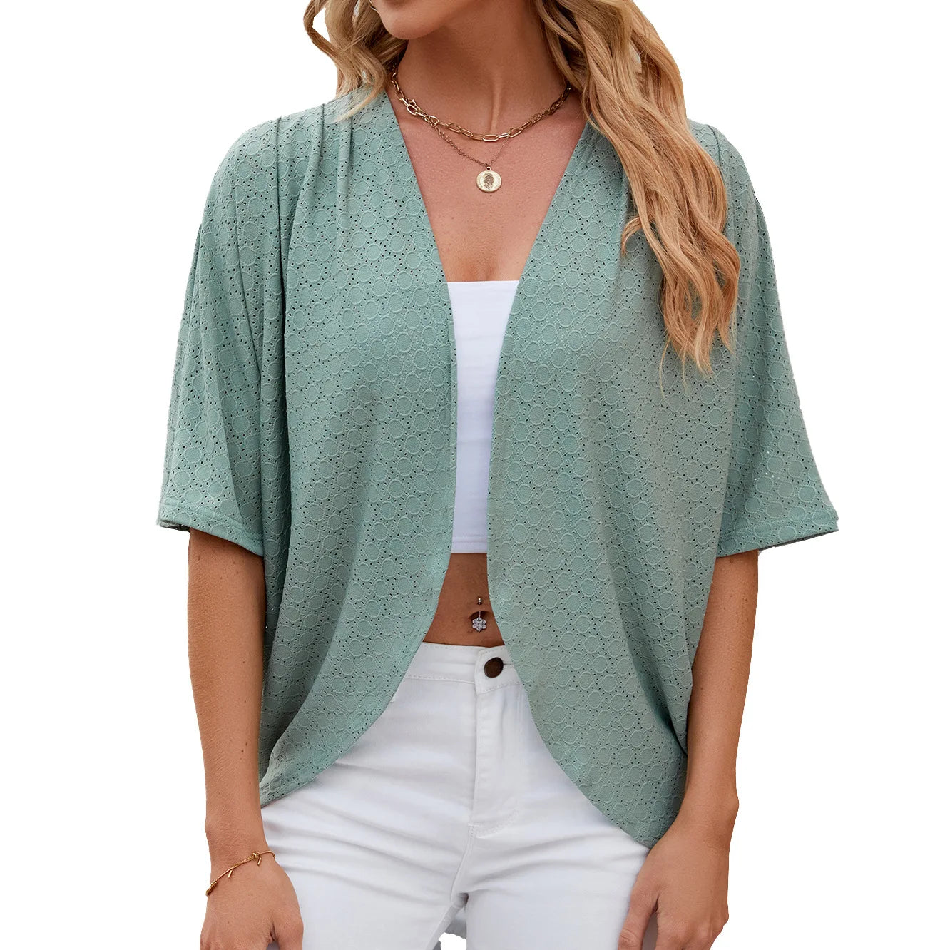 Blusa Ligera "Navy Breeze": Textura y Caída Fluida
