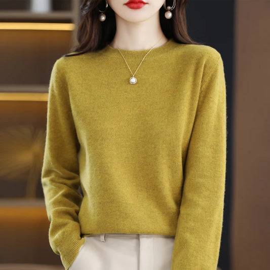 Jersey Básico de Punto Fino y Cuello Redondo