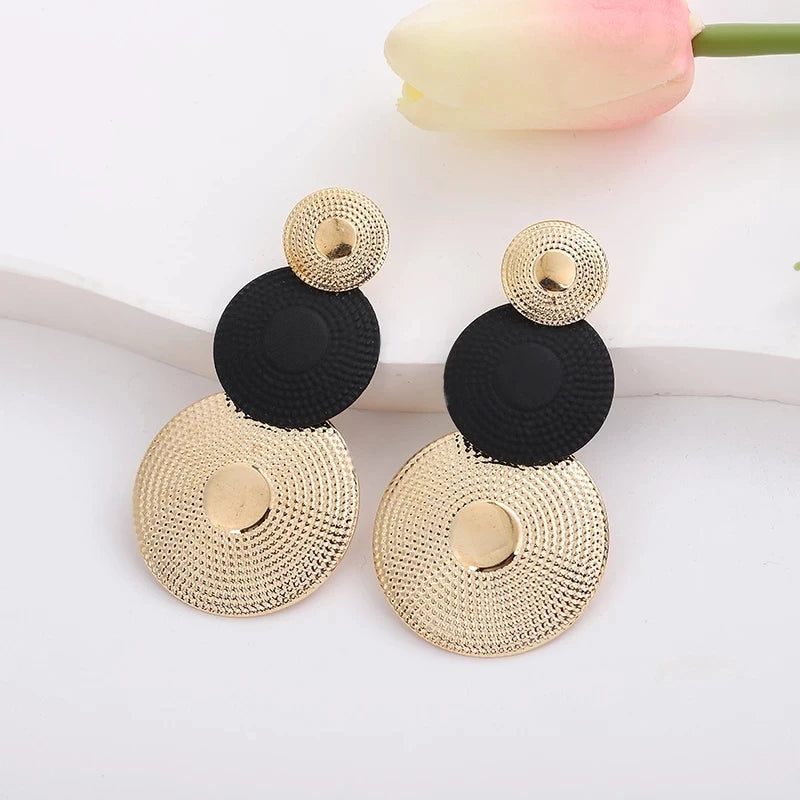 Pendientes Colgantes de Discos Esculturales