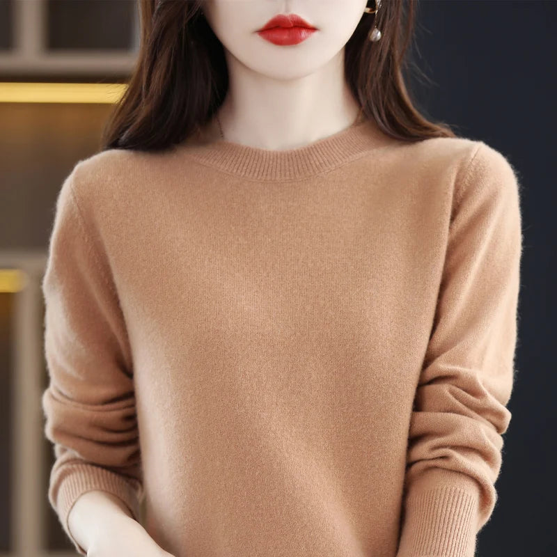 Jersey Básico de Punto Fino y Cuello Redondo