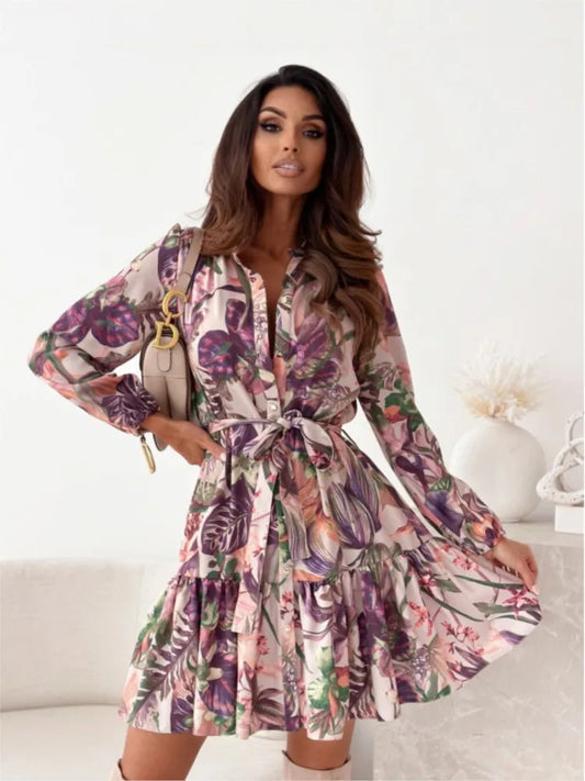 Vestido Camisero "Tropical Bloom": Elegancia Floral