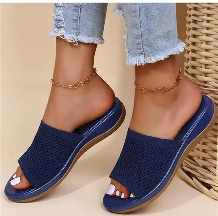 Sandalias Slide Comfort de Malla Tejida para Mujer