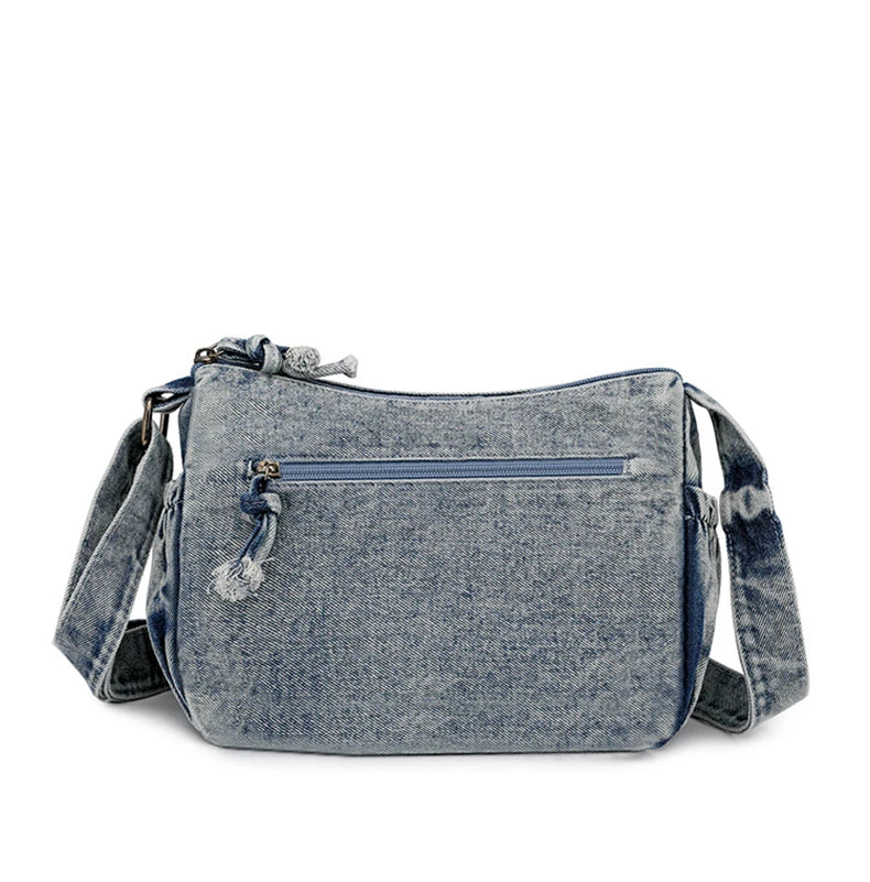 Bolso Bandolera "Vintage Denim": Estilo Urbano y Multi-Compartimento