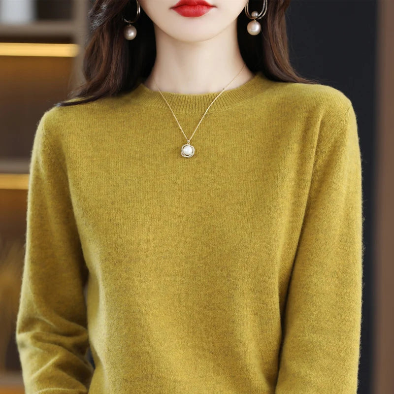 Jersey Básico de Punto Fino y Cuello Redondo