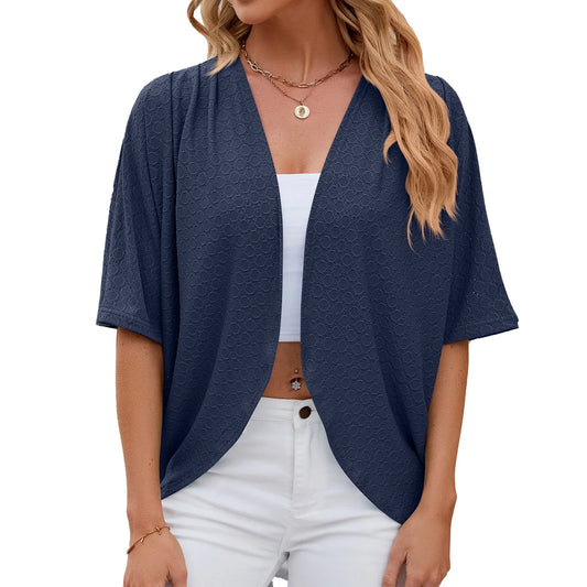 Blusa Ligera "Navy Breeze": Textura y Caída Fluida