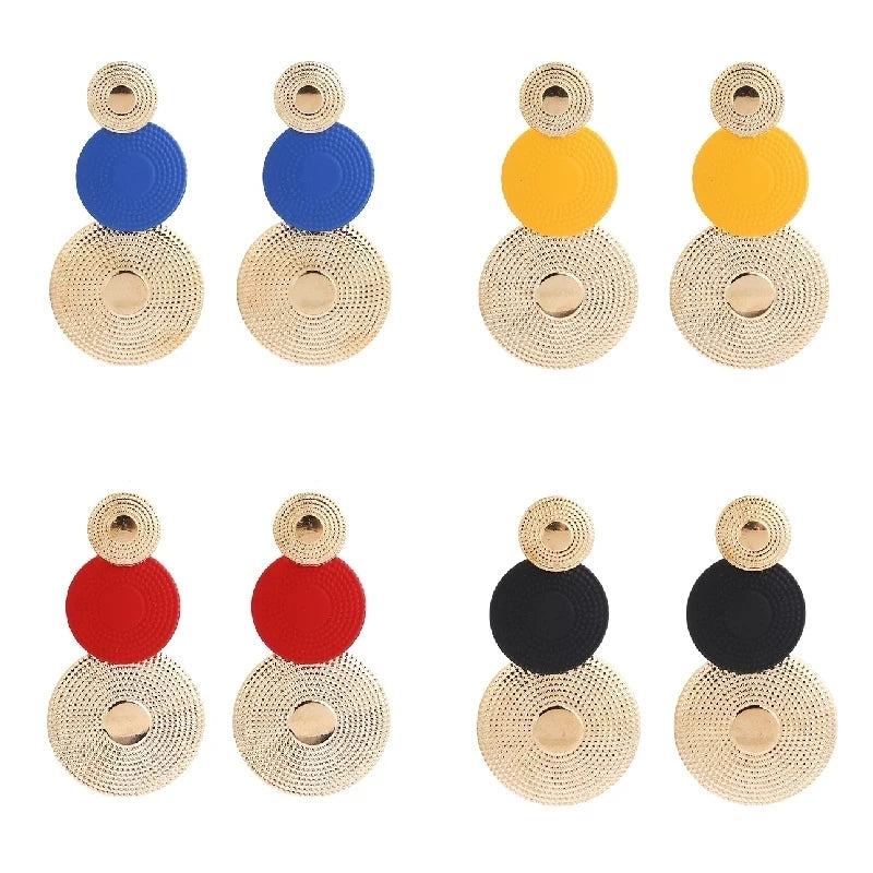 Pendientes Colgantes de Discos Esculturales