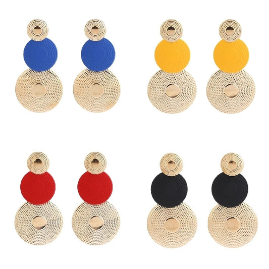 Pendientes Colgantes de Discos Esculturales