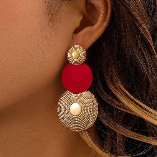Pendientes Colgantes de Discos Esculturales