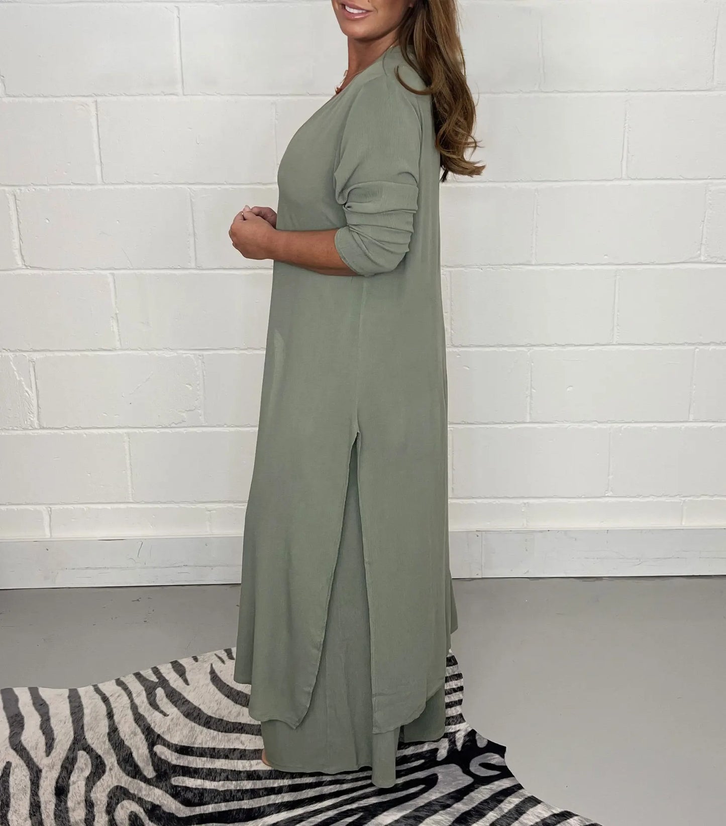 Conjunto "Cobalt Flow": Túnica Maxi y Pantalón Palazzo