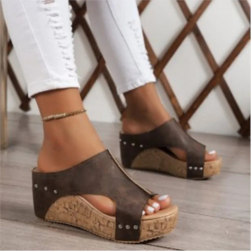 Sandalias de Cuña Ultraligeras "Paseo Chic" con Suela de Corcho