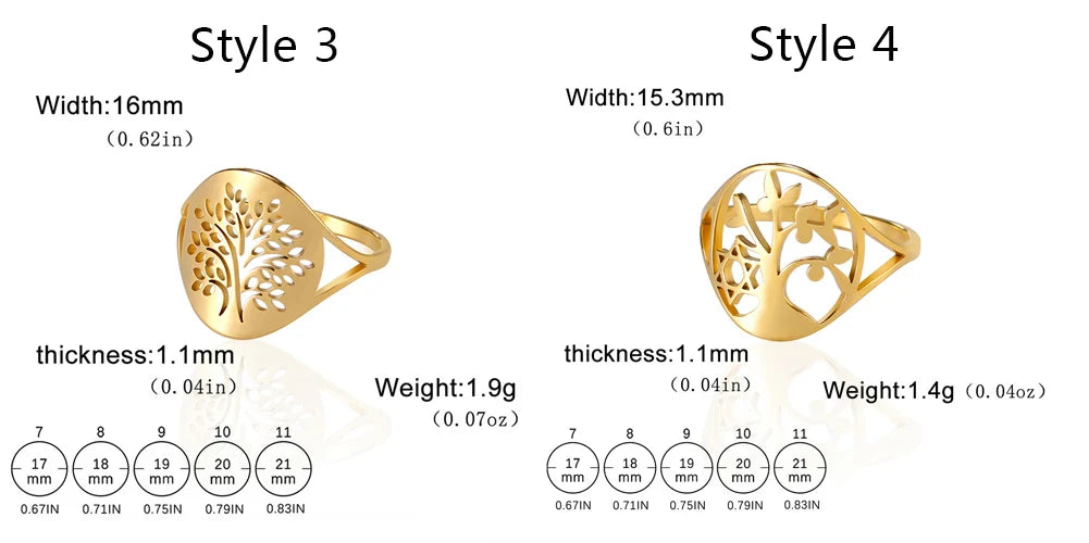 Anillo de la suerte del Árbol de la vida