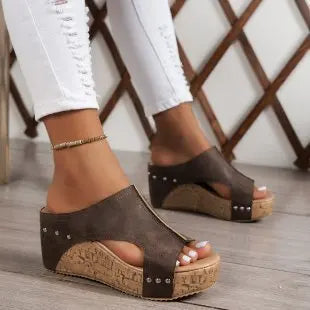 Sandalias de Cuña Ultraligeras "Paseo Chic" con Suela de Corcho