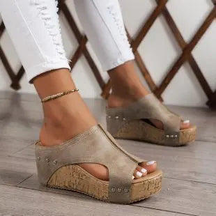 Sandalias de Cuña Ultraligeras "Paseo Chic" con Suela de Corcho