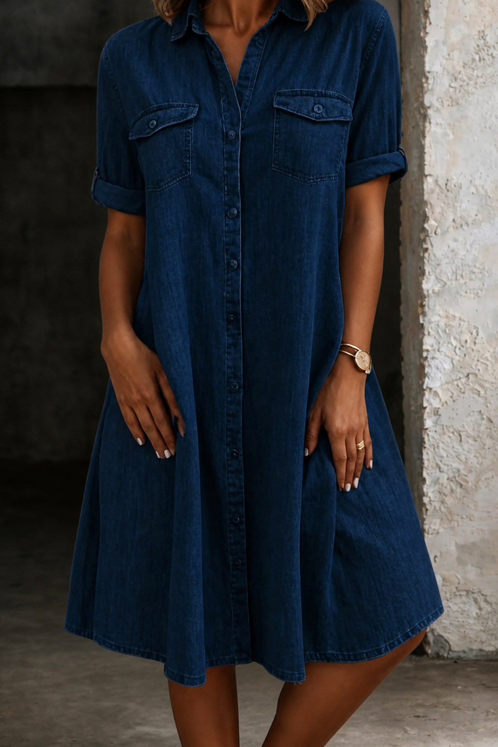 Marta | Vestido midi estilo vaquero casual