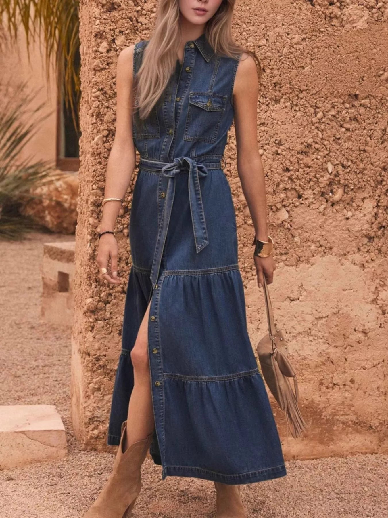 Carla | Vestido Vaquero con Botones al Frente