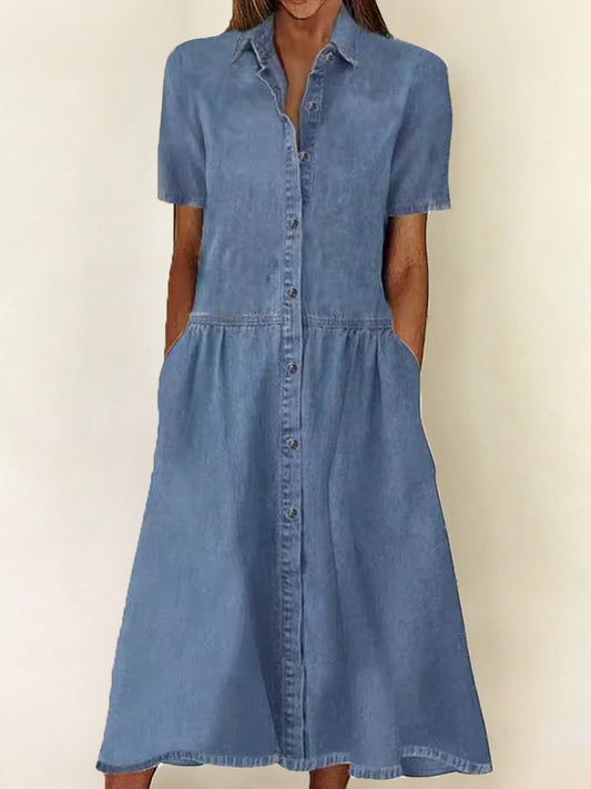 Marina | Vestido vaquero de manga corta