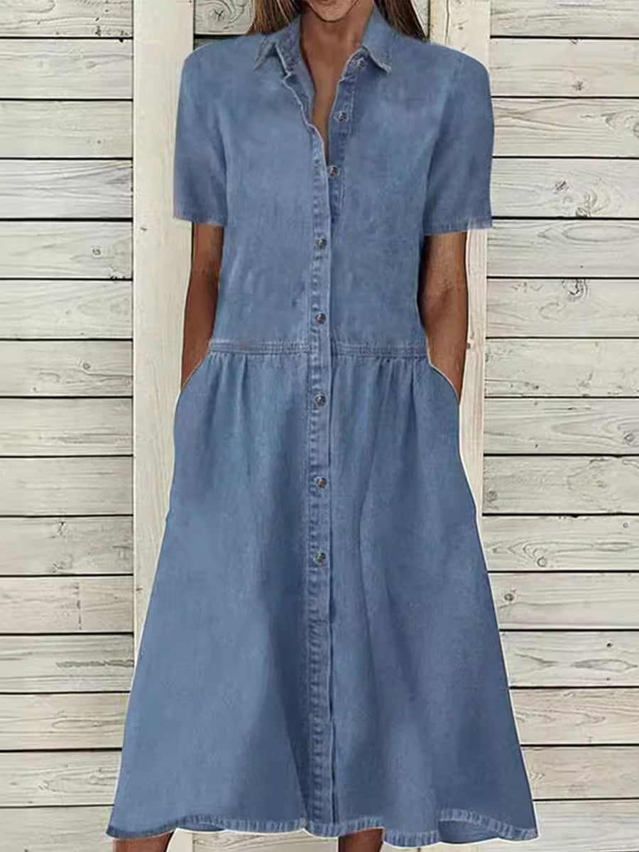 Marina | Vestido vaquero de manga corta