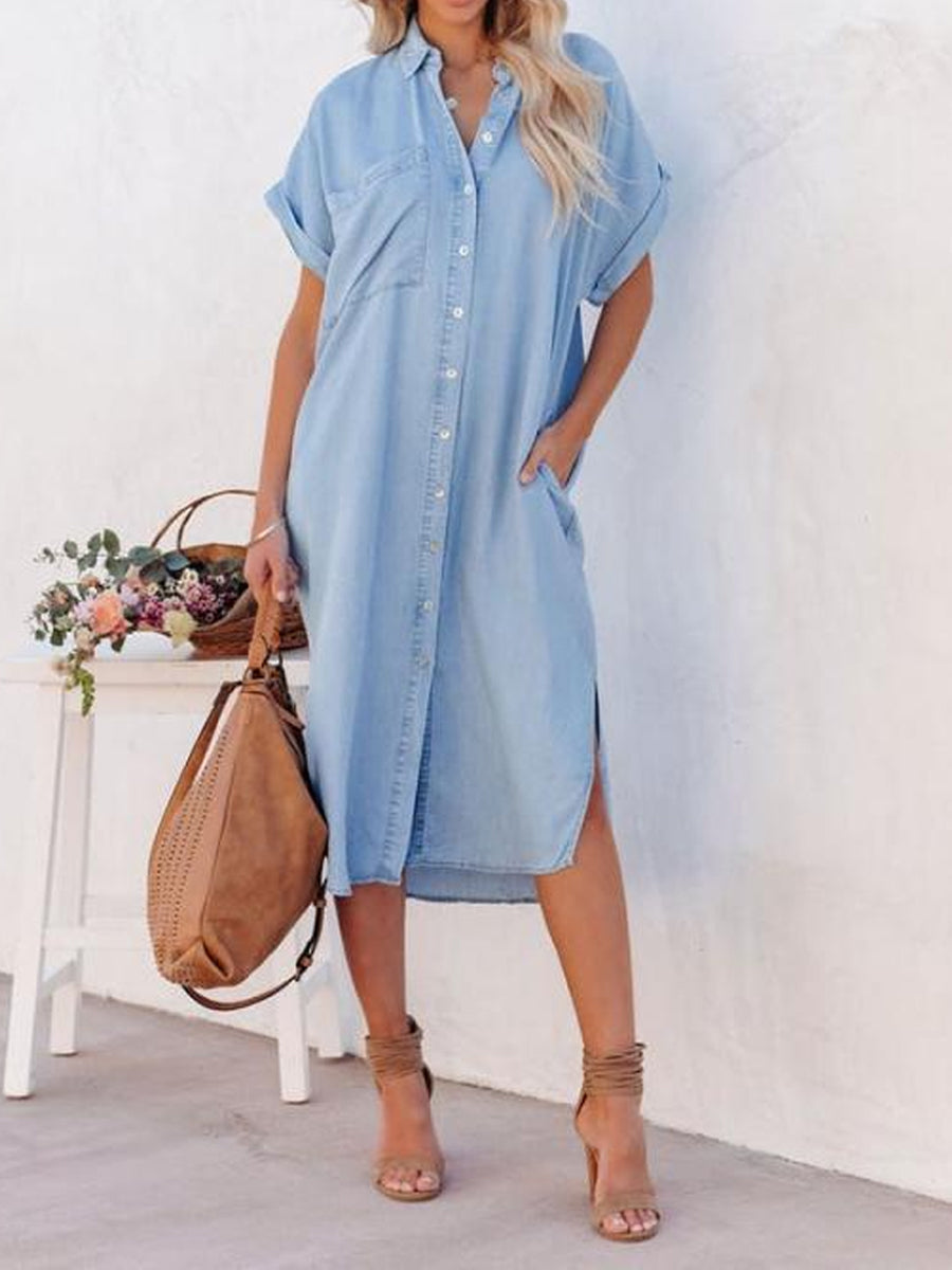 Paula | Vestido camisero estilo vaquero ligero